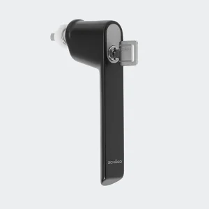 Manija - tirador Schuco 247034 para Ventana push-in con Llave Negro