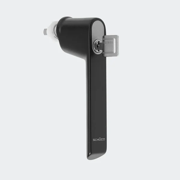 Manija - tirador Schuco 247034 para Ventana push-in con Llave Negro